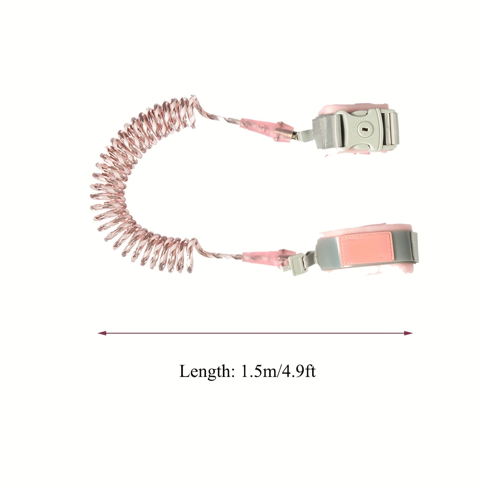 Toddler Child Safety Harness Wrist Link Leash with Key Lock Reflective Rope for Kids 1-10