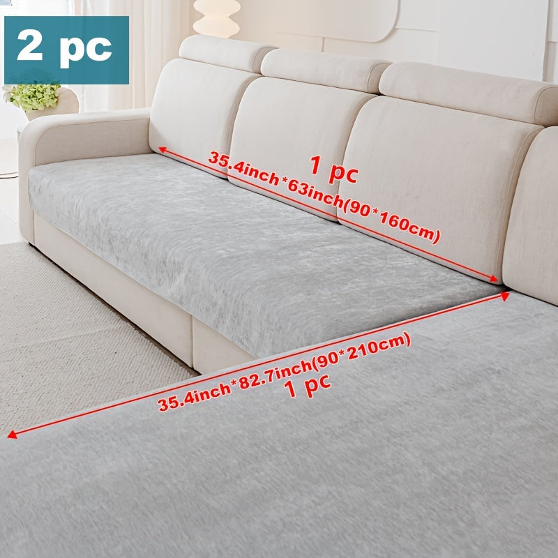 Chenille Sofa Protector Set Non-Slip Scratch-Resistant Machine Washable Pet-Friendly Covers for Armchair Loveseat 3-Seat 4-Seat Sectional