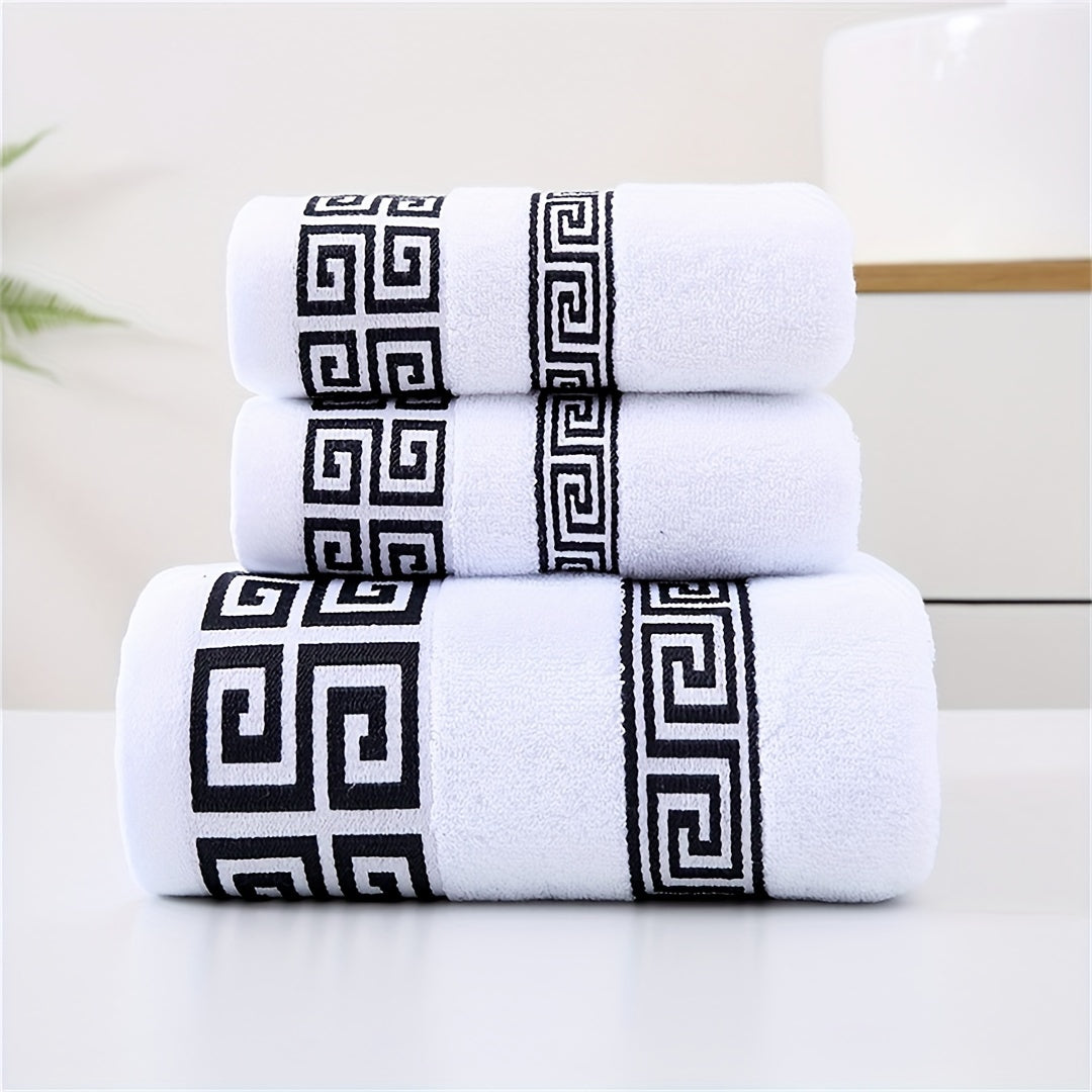 Juego de 3 toallas de algodón estilo griego para baño, mano, playa, hogar, viaje, regalo de Navidad