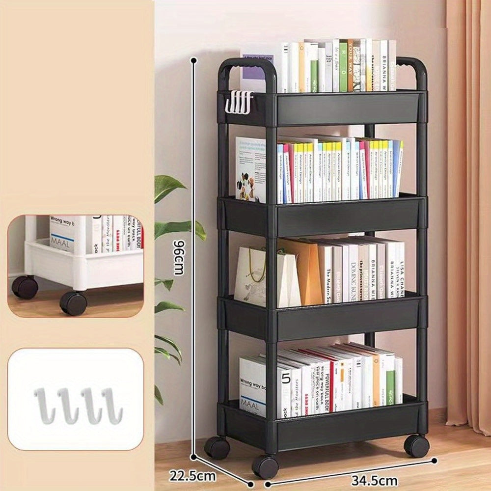 Carro de almacenamiento multifuncional con ruedas y estantes