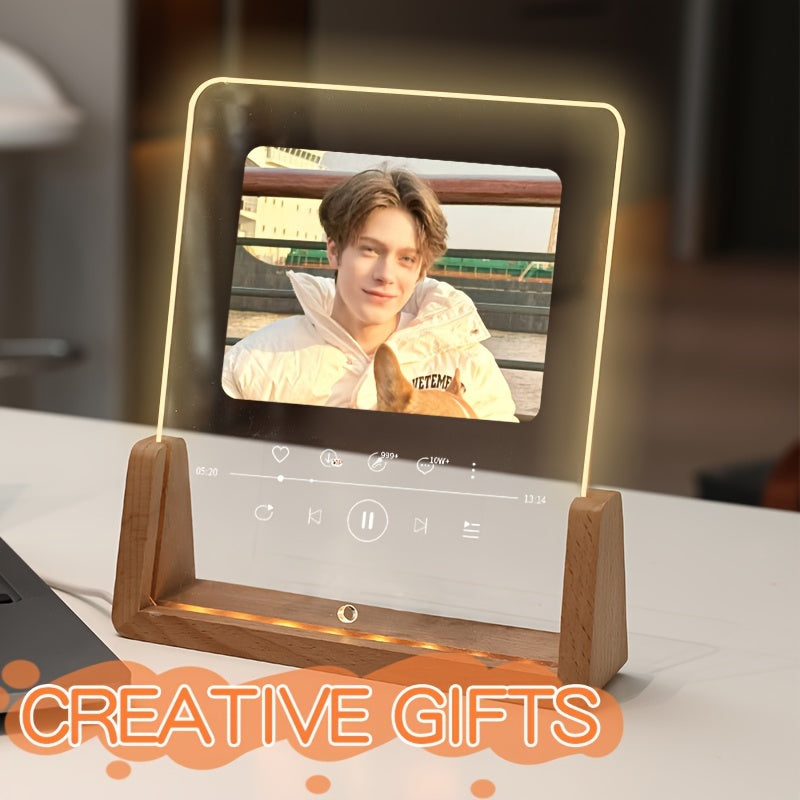 Juftliklar va bolalar uchun LED yoritgichli shaxsiylashtirilgan akril foto ramka