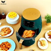 Freidora de aire eléctrica de gran capacidad de 4.5L, 1400W, enchufe estándar europeo para hornear en casa