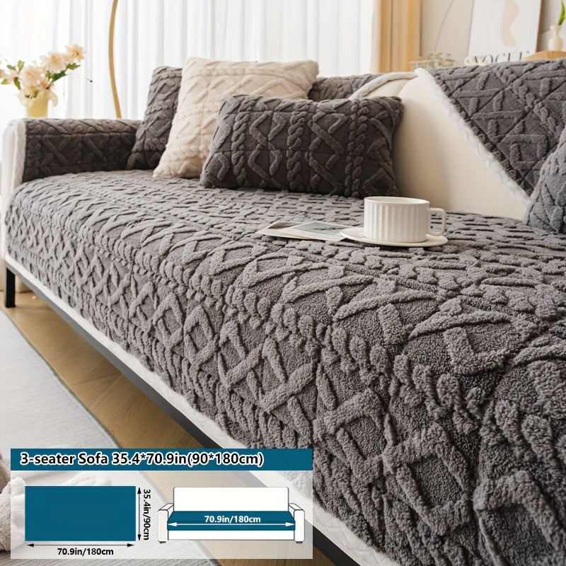 Плюшевый мягкий диванный подушечка для 1-4 местных диванов, нескользящая, моющаяся в машине, дружелюбная к питомцам