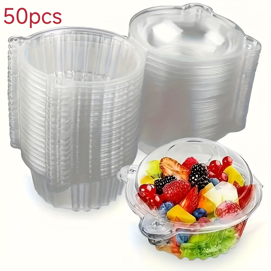 Disposable Plastic Pastry Packaging Boxes for Muffins and Cakes, 25-100 Pack