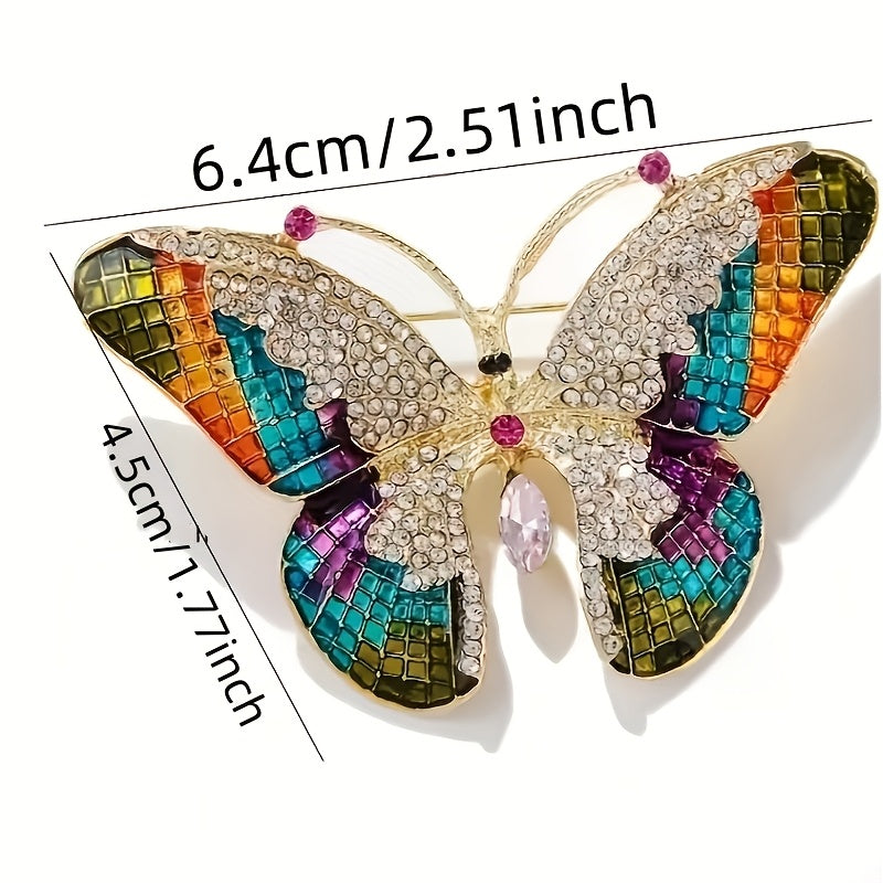 Women’s Alloy Butterfly Brooch Pins with Rhinestones Elegant Jewelry Accessories
