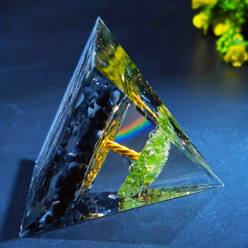 Reiki Orgone Pyramid Chakra Energy Balance Crystal Meditation Tool Resin Jewelry Ornament