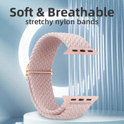 Breathable Nylon Apple Watch Band Pink with Golden Buckle for Series 1-9 SE Ultra