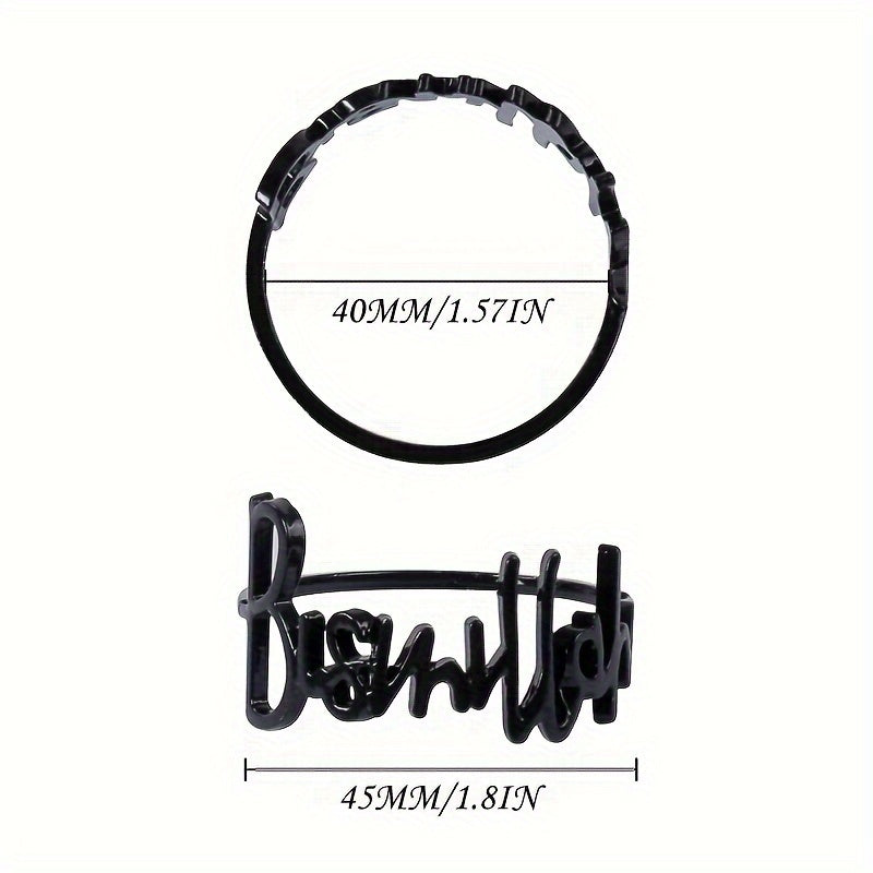 Golden Letter Napkin Rings for Weddings Parties Christmas Thanksgiving Set of 6