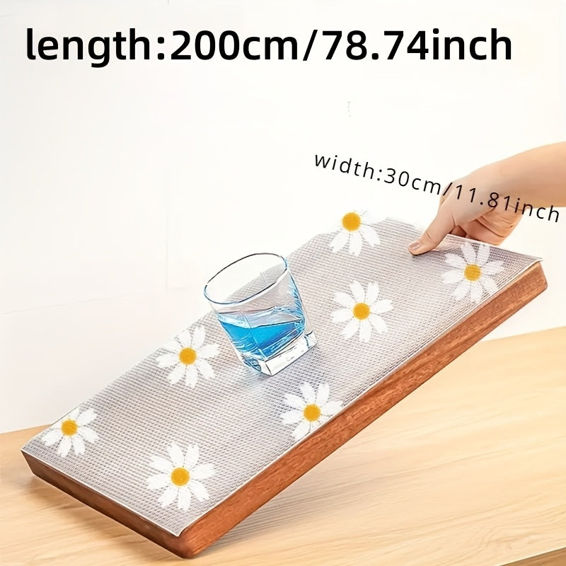 Non-Slip Refrigerator Shelf Liner 79 Inch Waterproof Washable Glass Shelf Mat