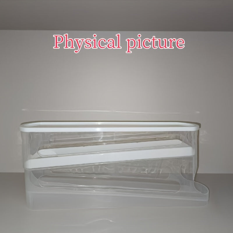 Caja de almacenamiento de huevos con acceso a la puerta del refrigerador, duradera, organizador de cocina de plástico