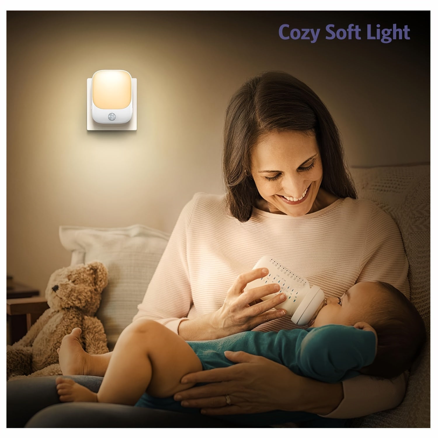 Motion Sensor Night Light with 3 Modes and 5 Brightness Levels for Kids' Rooms and Stairways