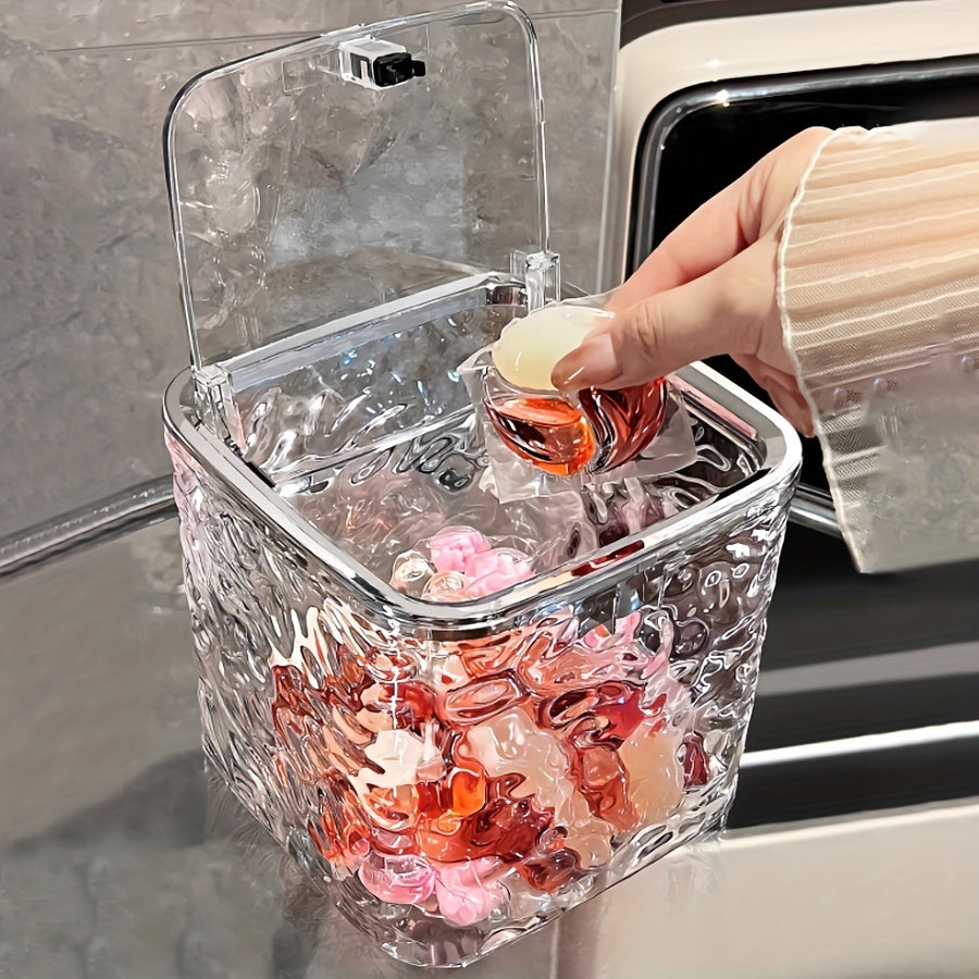 Clear Plastic Laundry Pod Organizer with Removable Compartments and Stylish Design