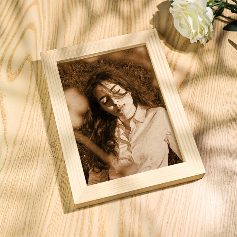 Marco de fotos de madera personalizado grabado para novio o novia 4x6 pulgadas