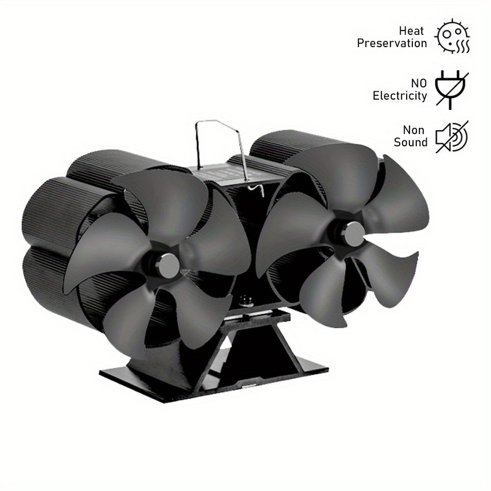 Aluminum High-Speed Fireplace Fan with 10 Blades for Wood and Pellet Stoves