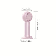 Portable USB Fan with 3 Speeds Lightweight Battery-Powered for Travel Office Outdoor in Pink Green White