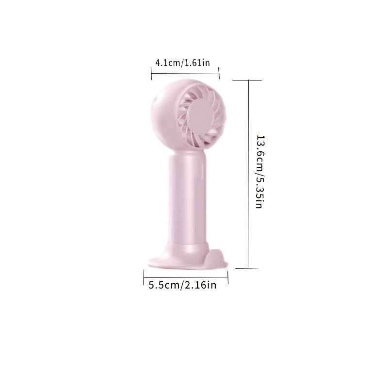 Portable USB Fan with 3 Speeds Lightweight Battery-Powered for Travel Office Outdoor in Pink Green White