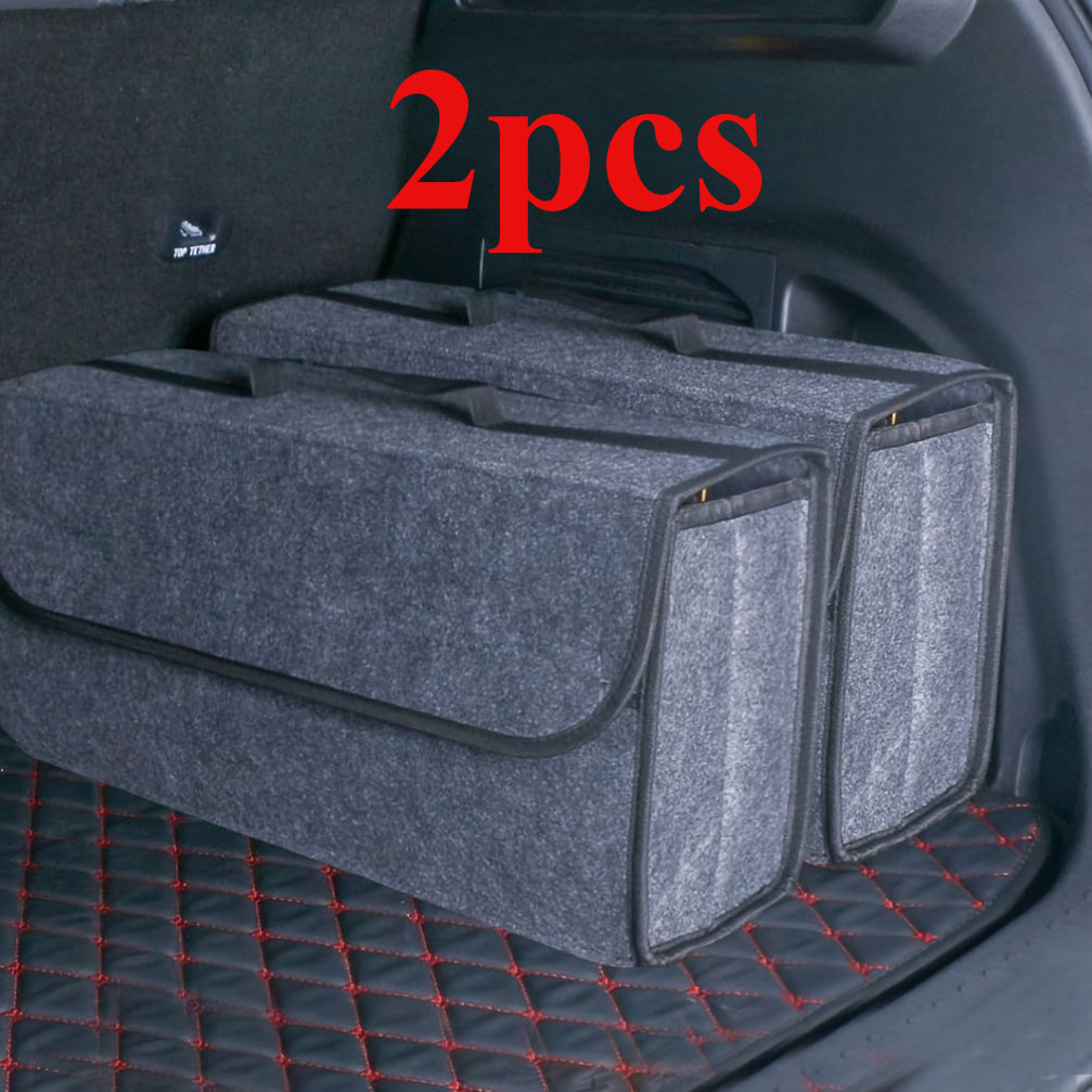 Унисекс органайзер для белья из фетра, двухчастный, прочный контейнер для хранения в автомобиле и внедорожнике