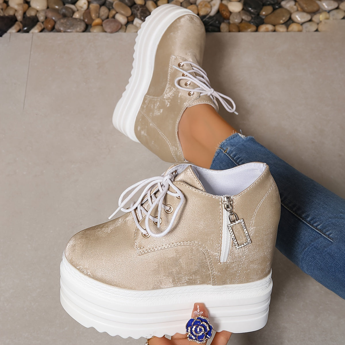 Women's Platform Sneakers Spring Autumn Thick Sole Casual Shoes