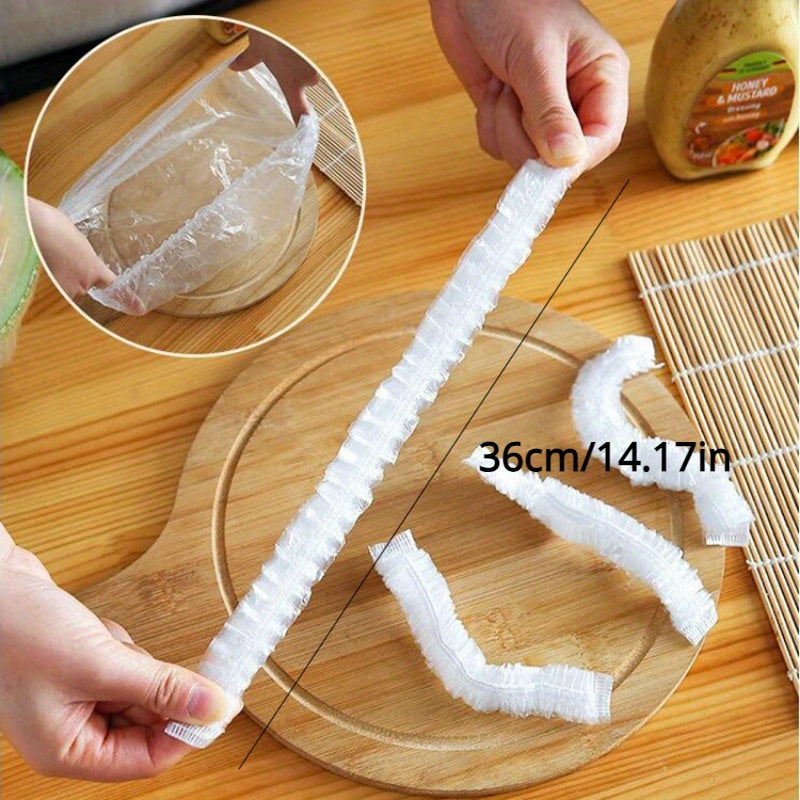 300-Pack Elastic Plastic Food Wrap Covers Reusable Stretch-to-Fit Bags for Bowls and Fruits