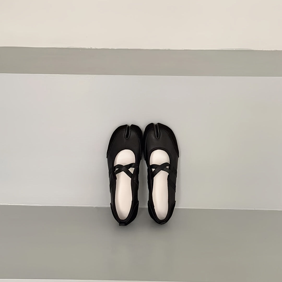 Women's Red and White Strappy Mary Jane Flats with Bow Embellishment