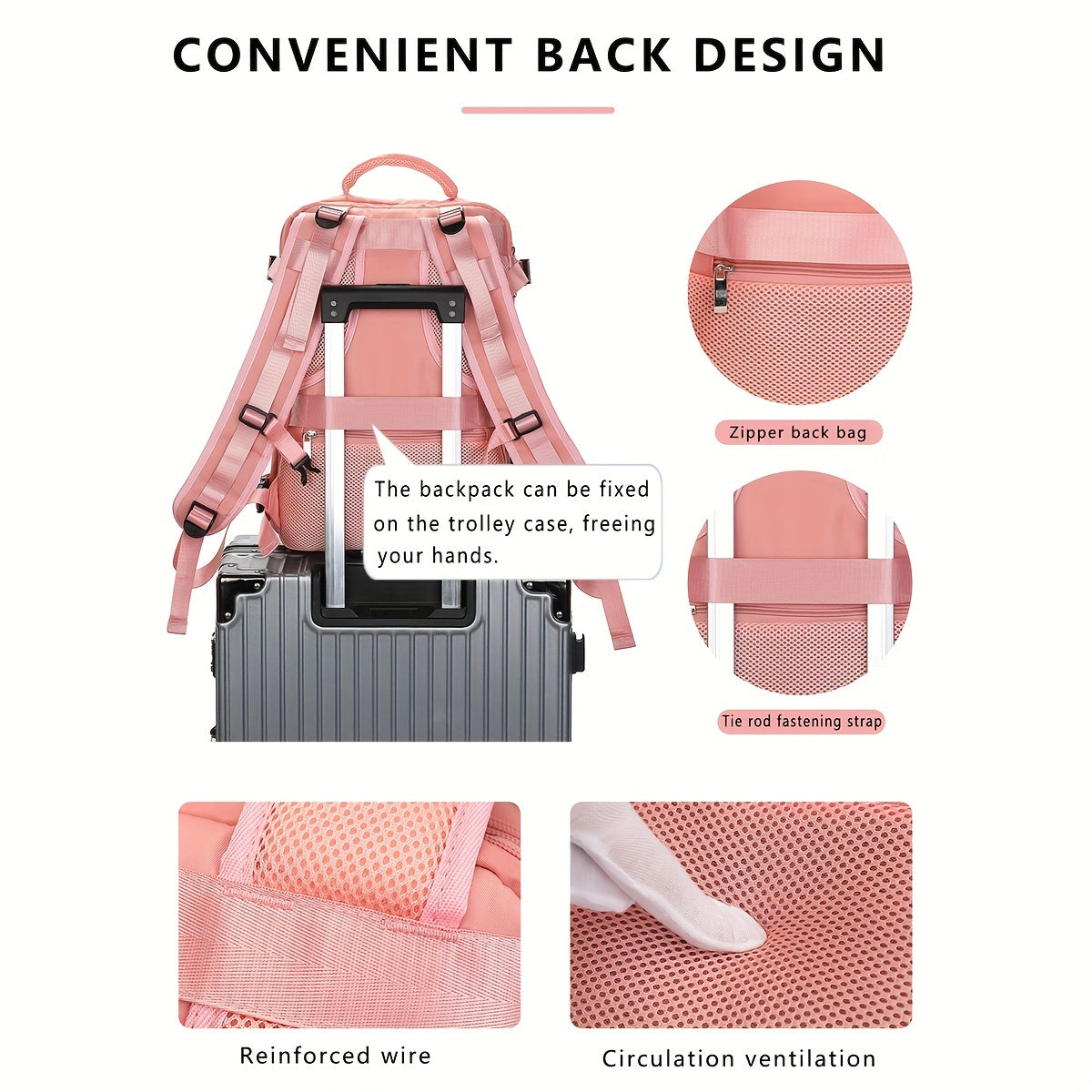 Kengaytiriladigan ryukzak, noutbuk maktab sumkasi va ochiq havoda sayohat qilish uchun ruxsat etilgan.