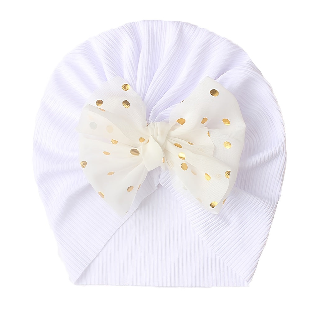 Baby Headband for Infants and Toddlers Polka Dot Bow Elastic Turban Head Wrap