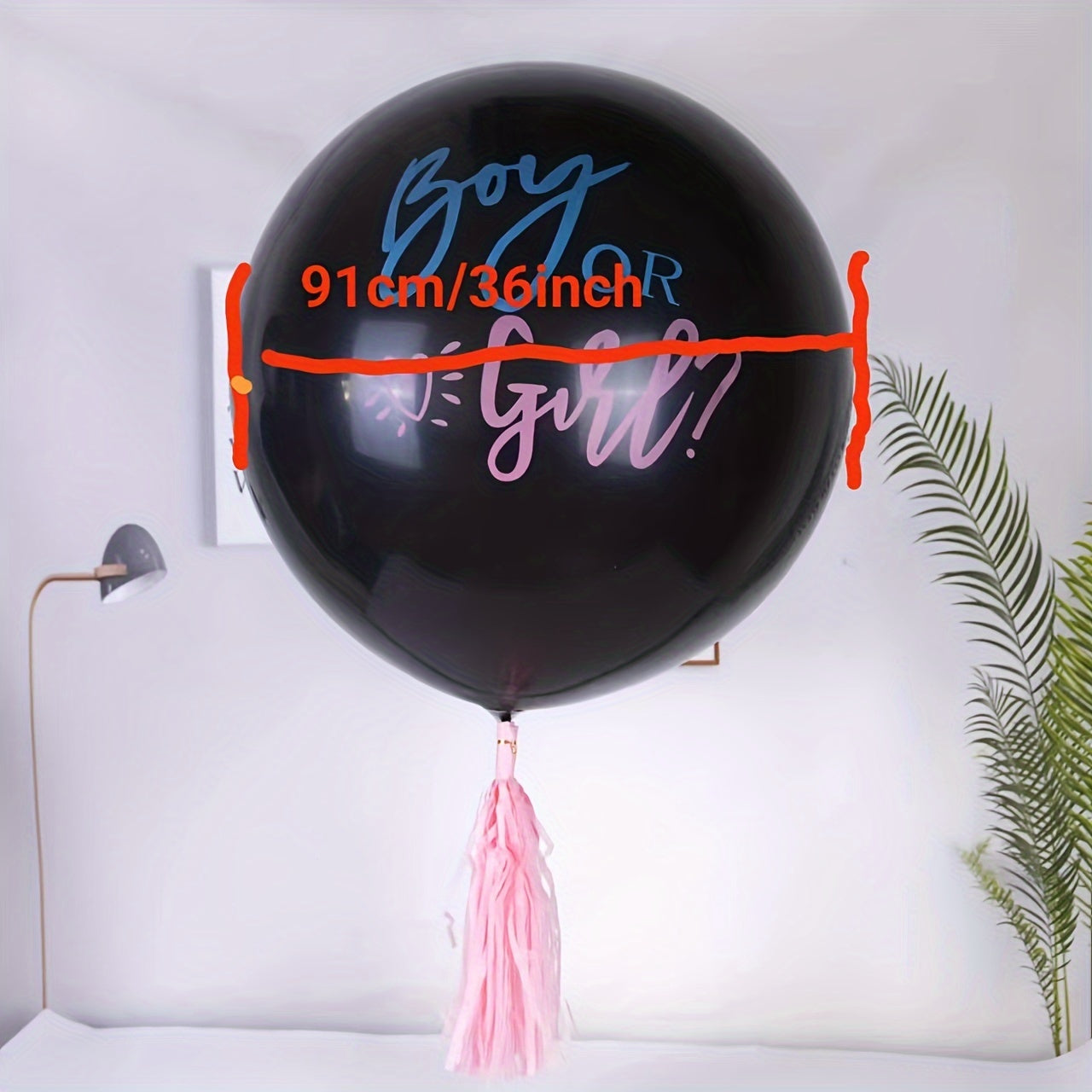 36-Inch Gender Reveal Balloon with Confetti for Kids Parties and Birthdays