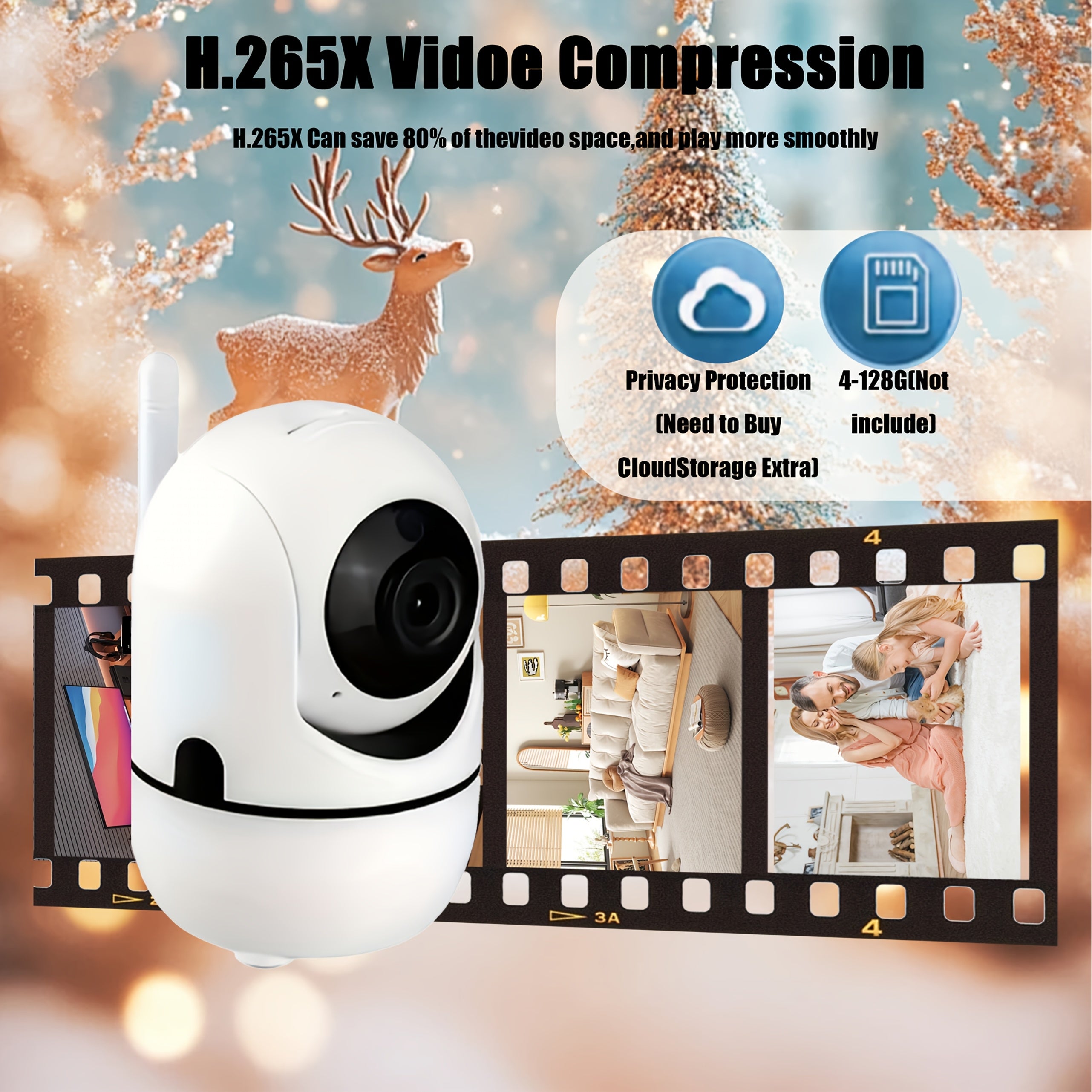 Wireless Security Camera 1080P with AI Human Tracking Motion Detection Two-Way Audio Indoor Outdoor