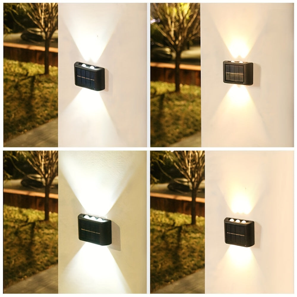 2 Pack Solar LED Outdoor Wall Lights for Garden Landscape Driveway