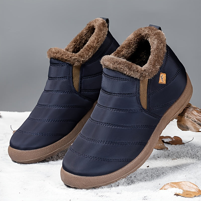 Women's Embroidered Ankle Boots Warm Snow Flat Short Boots