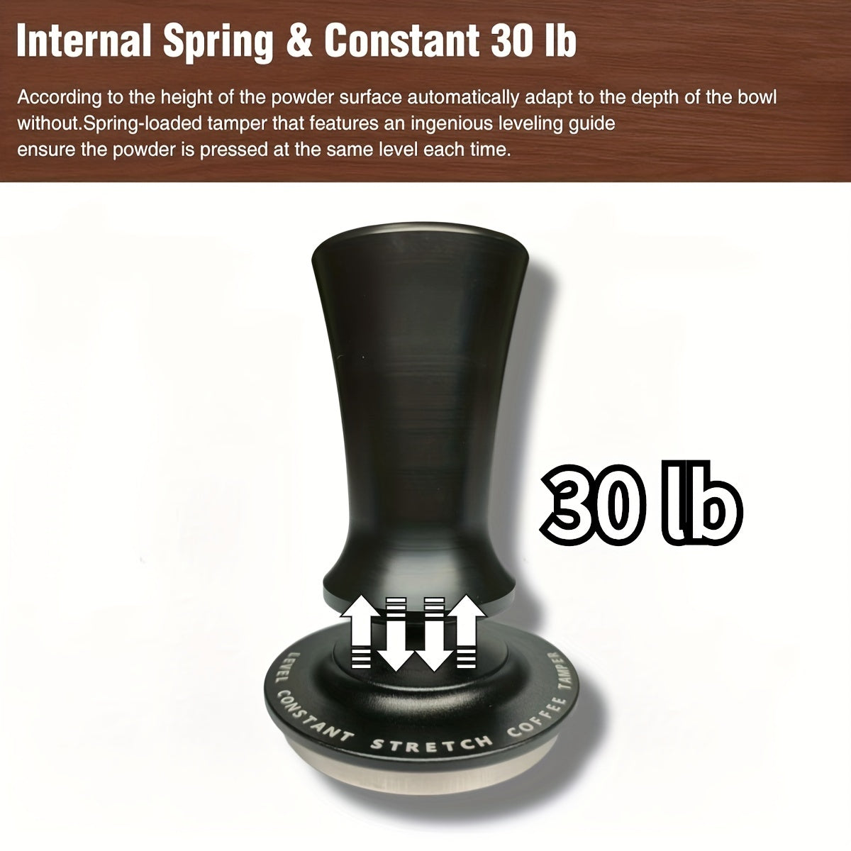 Stainless Steel Espresso Tamper 51/53/53.7/58mm Calibrated Spring Ripple Base