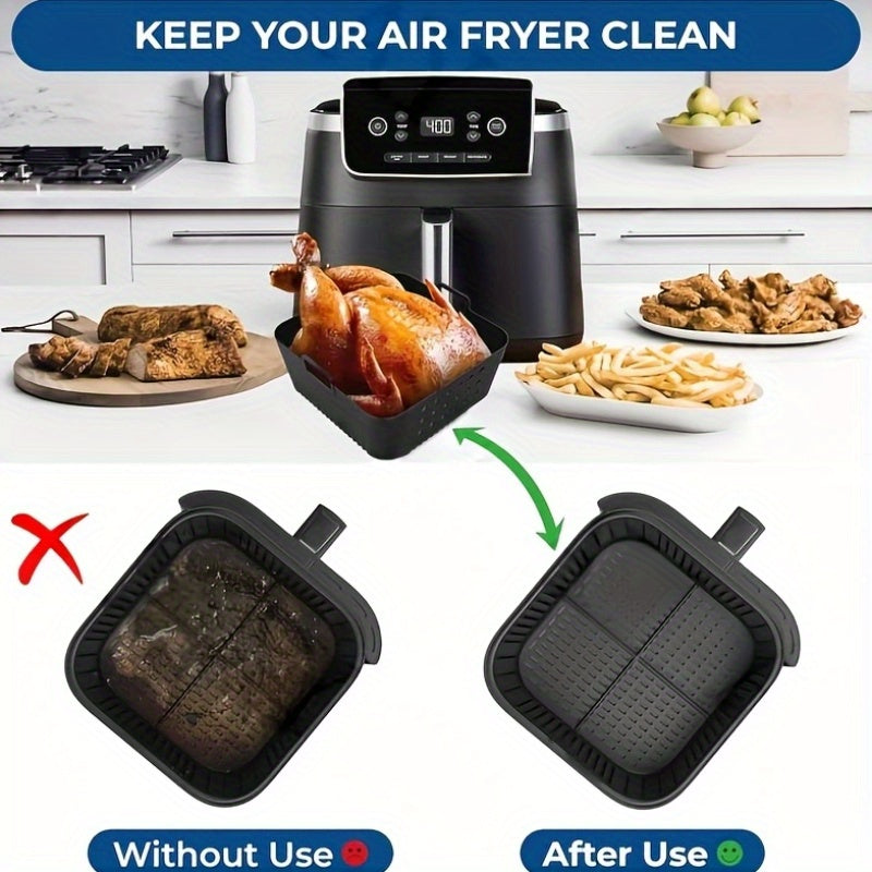 7.87 dyuymli havo fritöz qismi, AF180 AF140 uchun qayta ishlatiladigan kvadrat silikon qoplamasi bilan