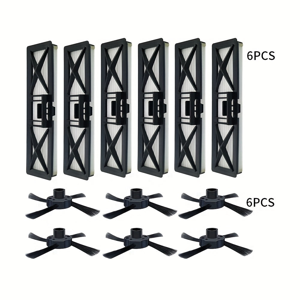 6pcs Plastic Robot Parts Set with HEPA Filter and Side Brushes for Neato D Series