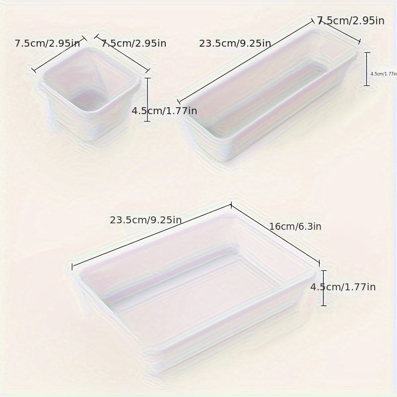 Eight-Piece Desktop Storage Organizer for Home and Office Drawers