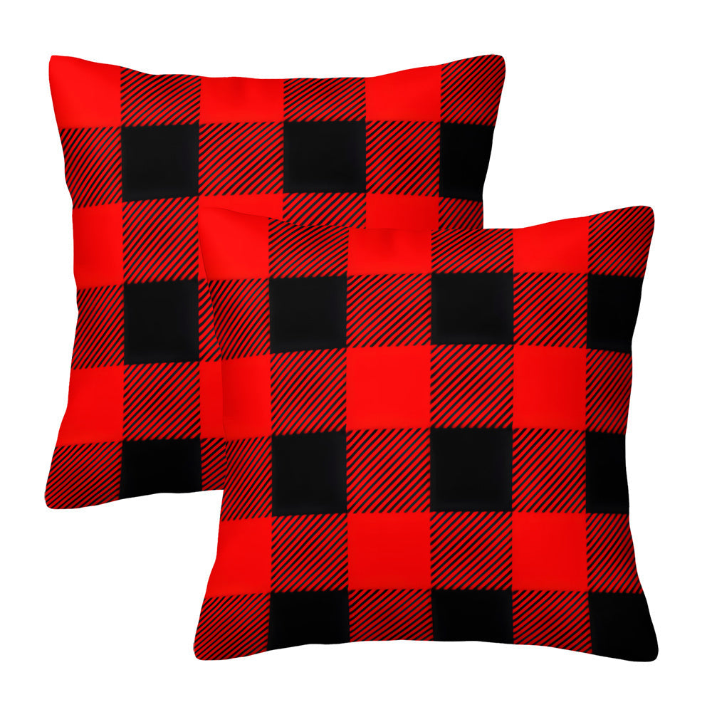 Zippered Plush Buffalo Plaid Pillow Covers Set of 4 Machine Washable Home Decor