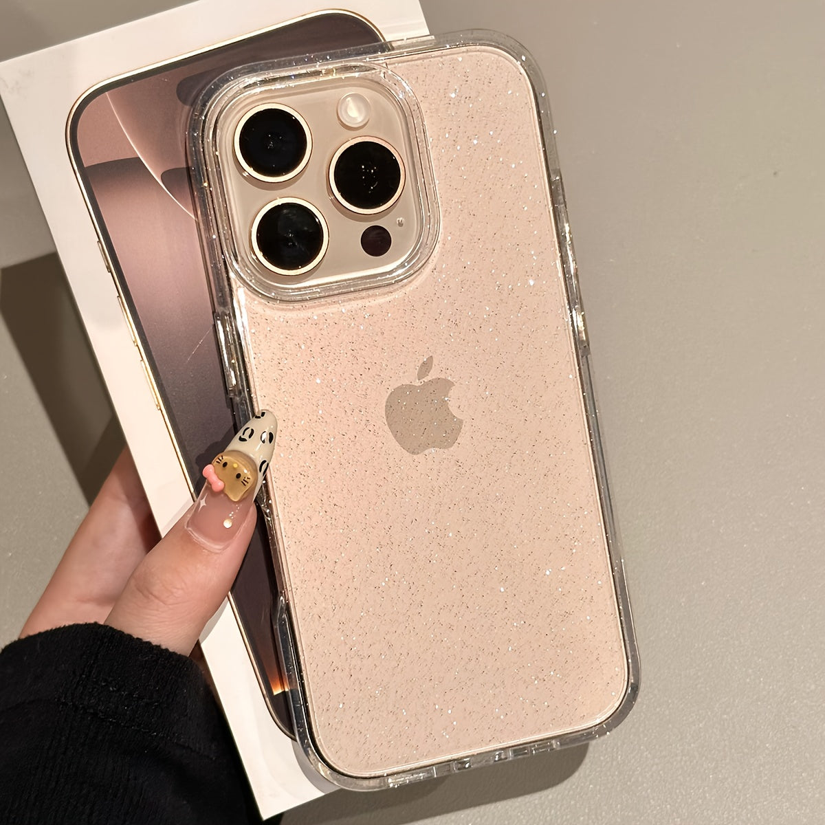 Clear Shockproof Sequin Phone Case for iPhone Models with Lens Protection
