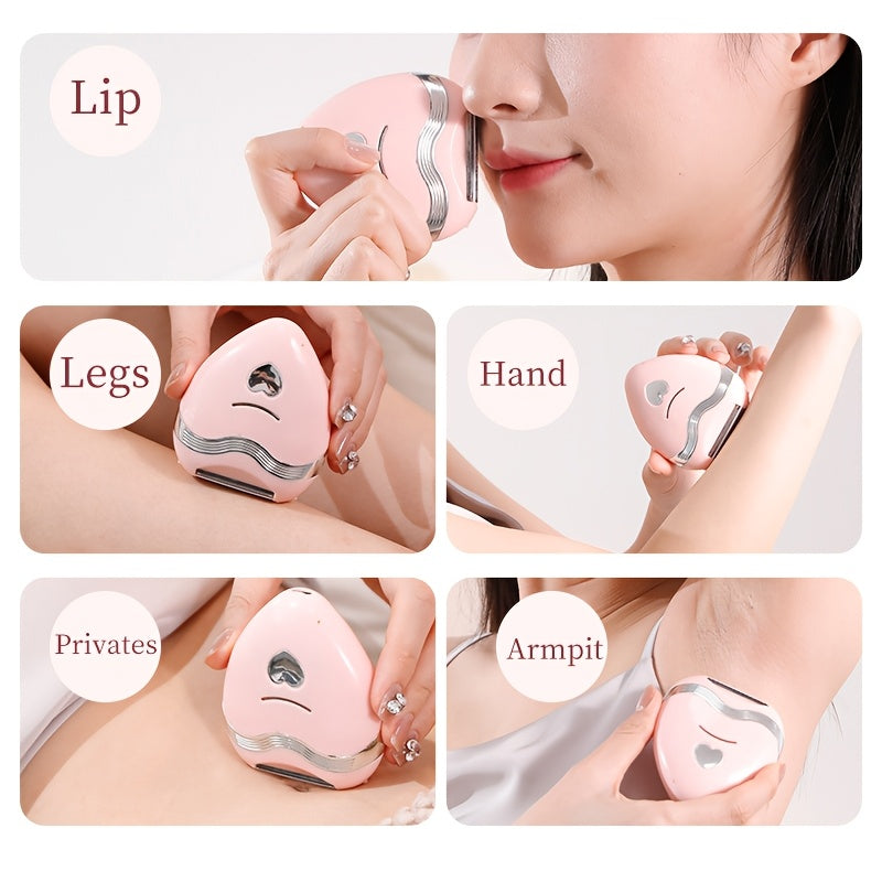 Razor eléctrico rosa y blanco para mujeres para depilación sin dolor