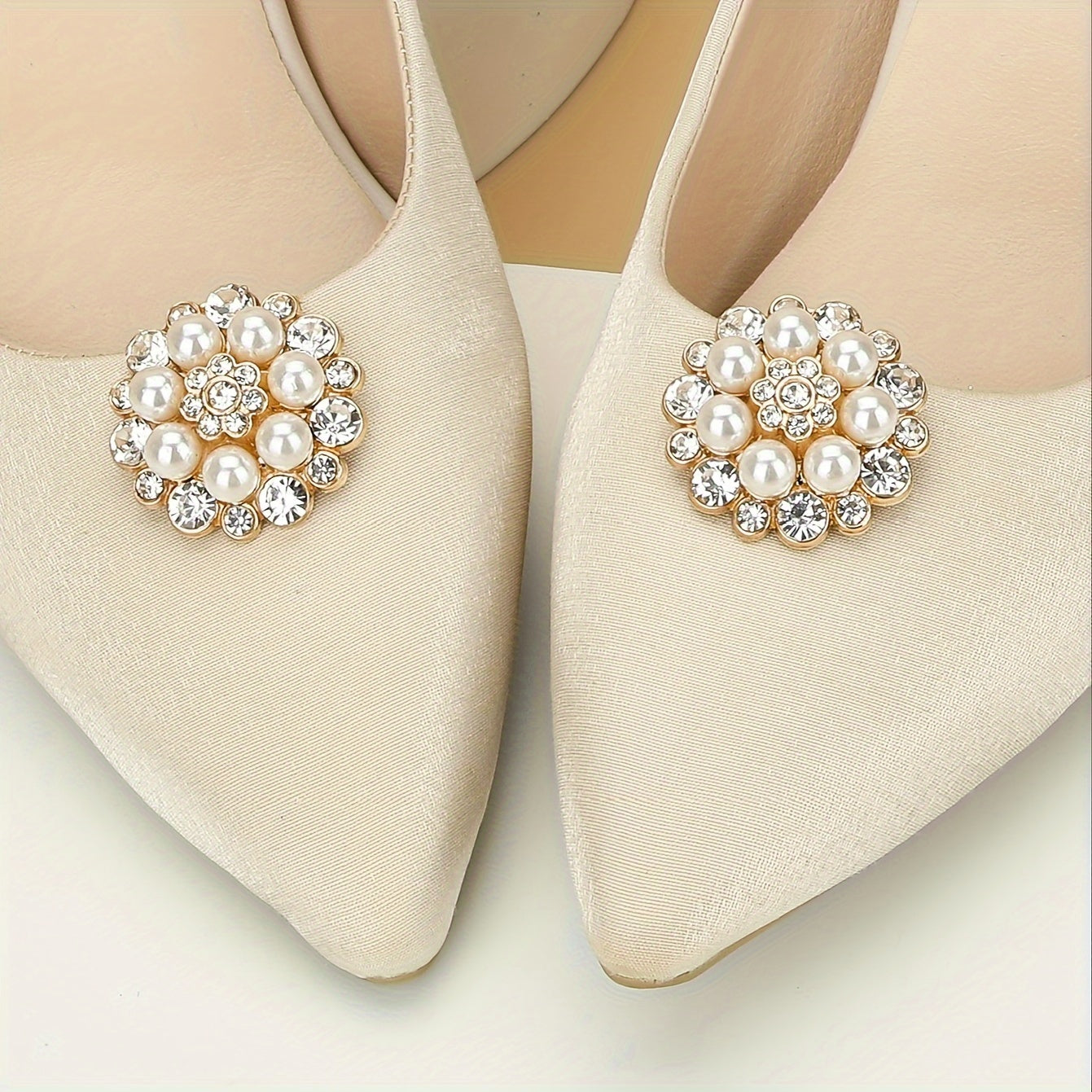 Women Rhinestone Shoe Buckles Detachable Shoe Clips for High Heels Accessory