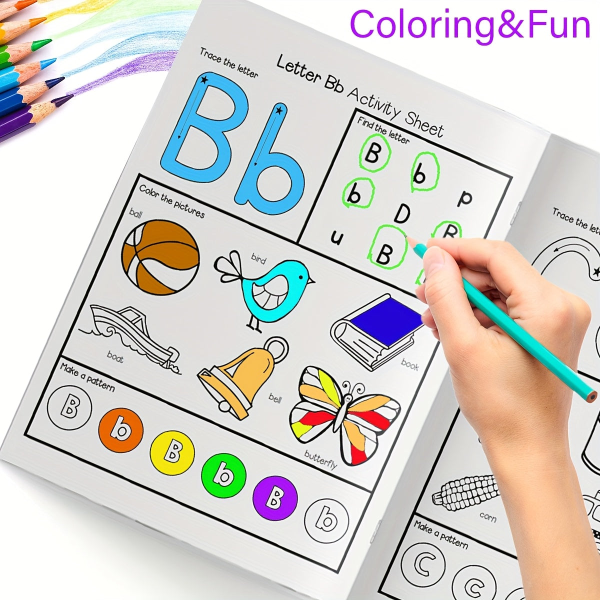 Libro de práctica de palabras del alfabeto interactivo para niños, libro de actividades educativas