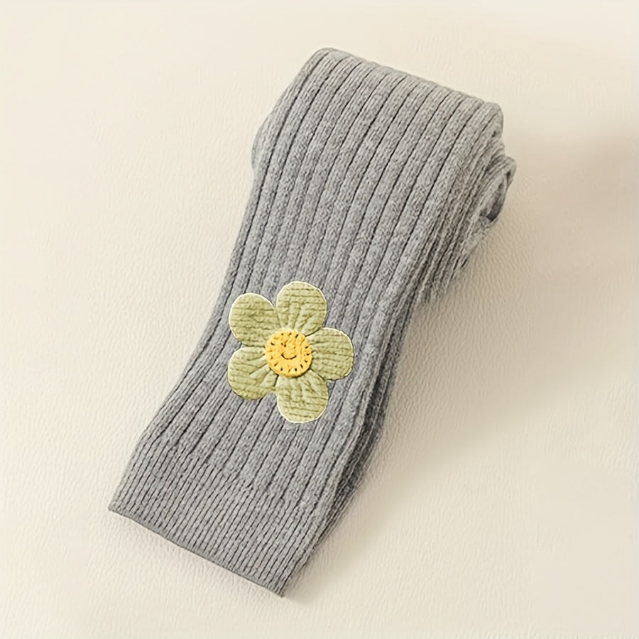 Girls Floret Pantyhose Toddler Solid Knitted Leggings Spring Fall