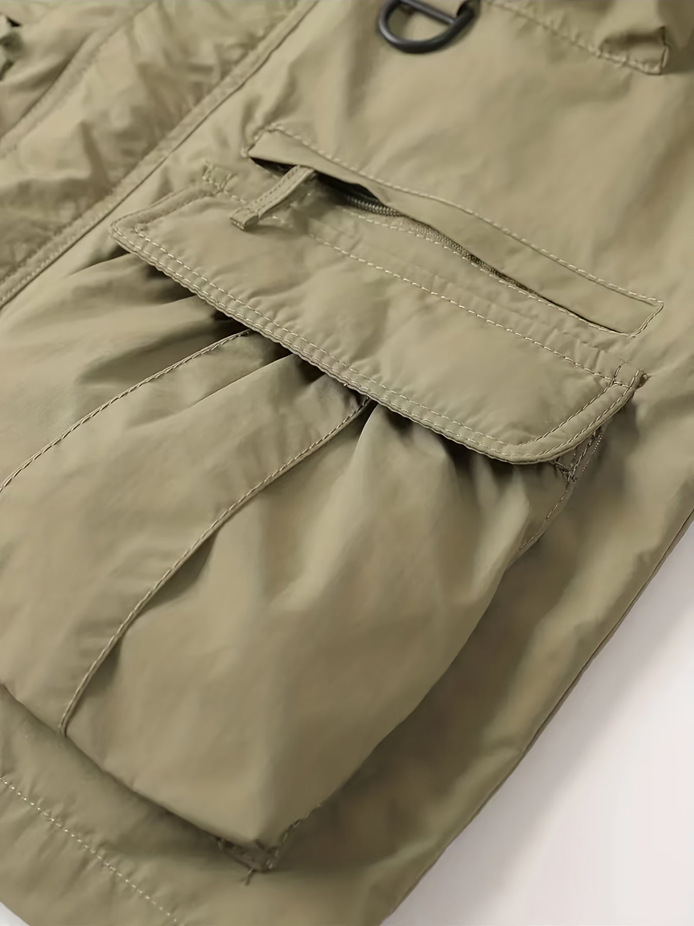 Men's Eco-Friendly Windbreaker Jacket with Detachable Hood and Multiple Pockets for Outdoor Activities