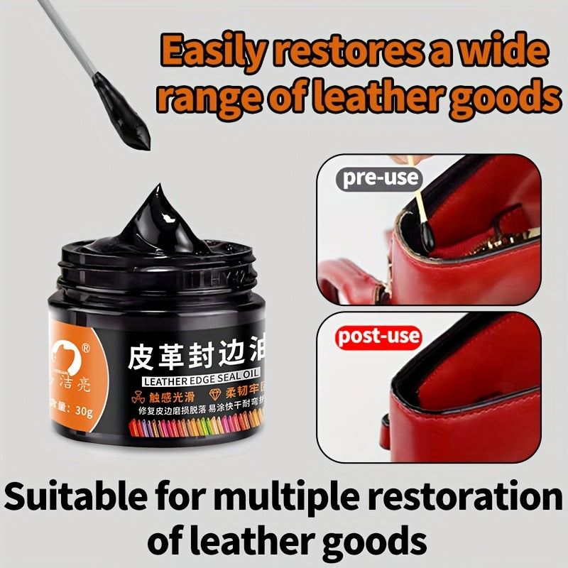 Leather Edge Oil for Repair and Color Restoration, 30g, Suitable for Bags Shoes and Leather Goods