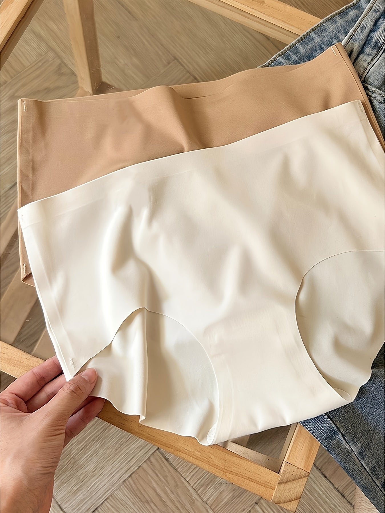 6-Pack Seamless Solid Color Panties for Women Mid Rise Briefs Knit Fabric