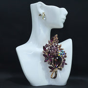 Flower-Shaped Rhinestone Brooch for Women, Elegant Lapel Pin for Dresses and Coats