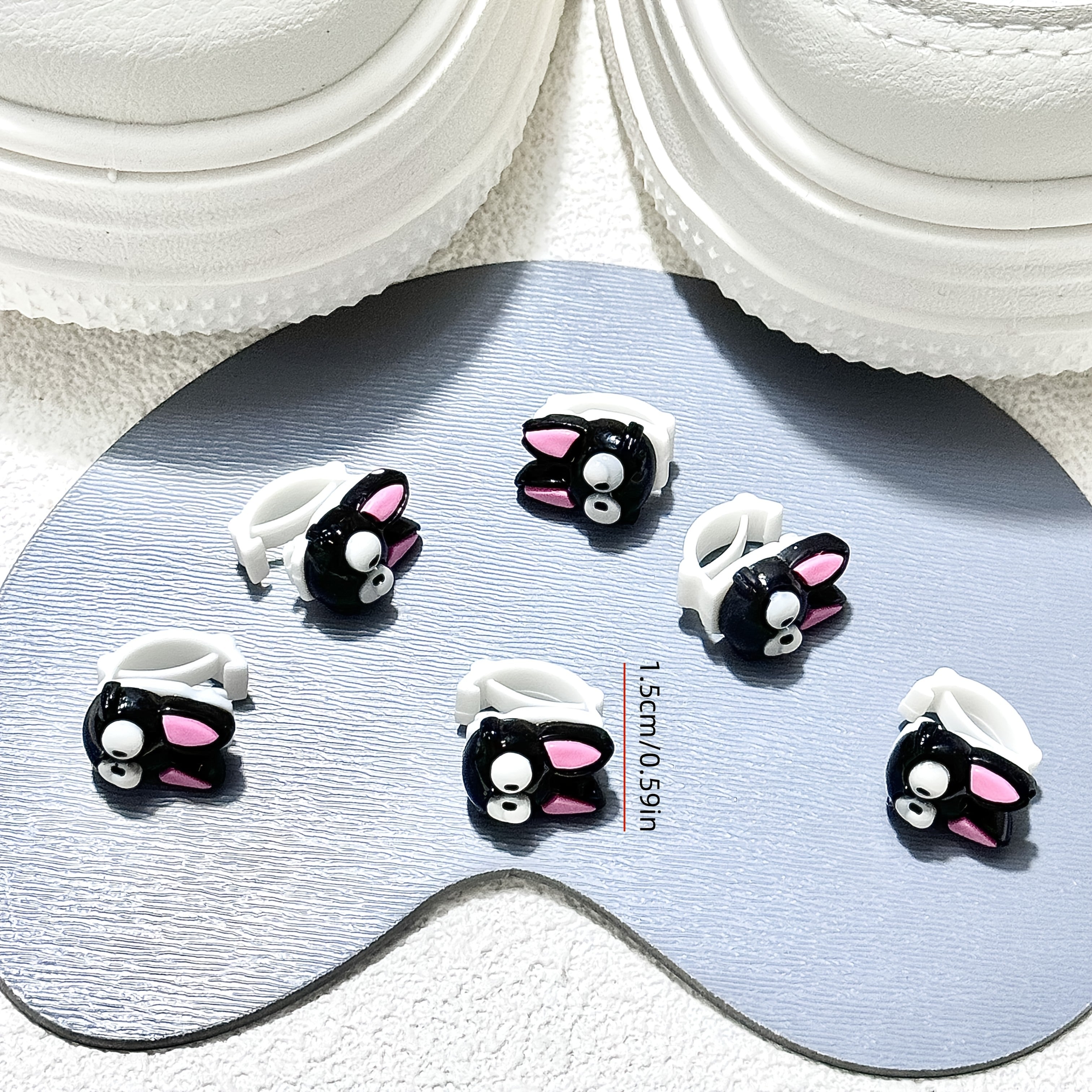 Unisex Black Cat Shoe Buckle Set for Sports Shoes and Laces, Cute Animal Accessories