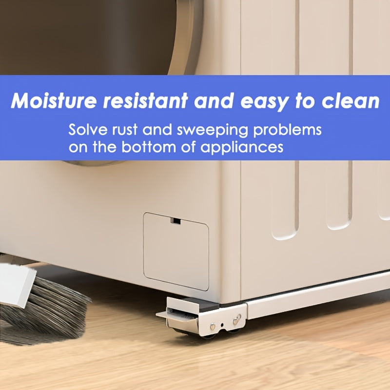 Metal Washing Machine Stand 300kg Load Anti-Vibration Non-Slip with Wheels