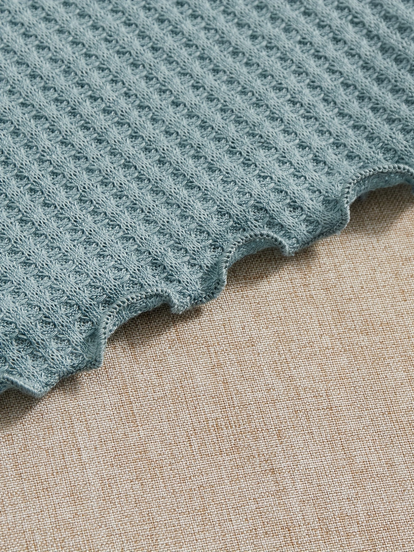 Women's Waffle Pajama Set Tank Top and Shorts Solid Color Micro Elasticity Sleepwear