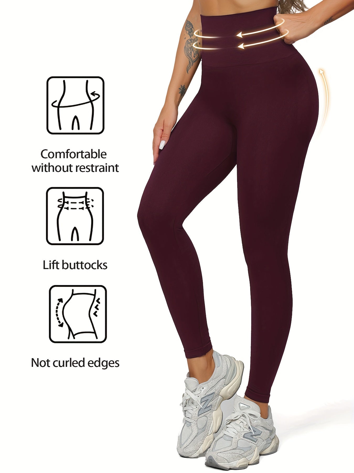 Women's High-Waist Seamless Yoga Leggings Tummy Control Butt Lift Non-See-Through