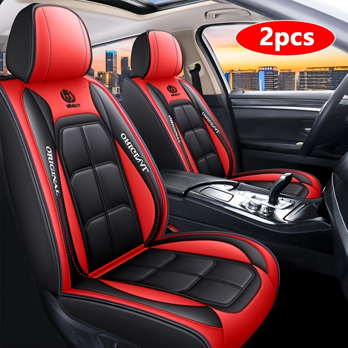 Universal Fit PU Leather Car Seat Covers Front Seat Protectors for Trucks SUVs