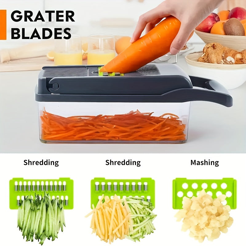 Kitchen Slicer Set 14/16 Pieces Manual Vegetable Cutter Dicer Shredder Plastic